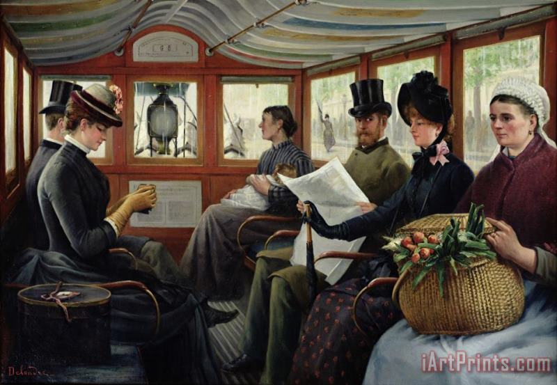 On the Omnibus painting - Maurice Delondre On the Omnibus Art Print