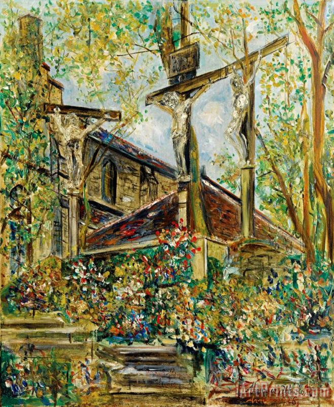 Maurice Utrillo Eglise Saint Pierre De Montmartre Et Le Calvaire Art Painting