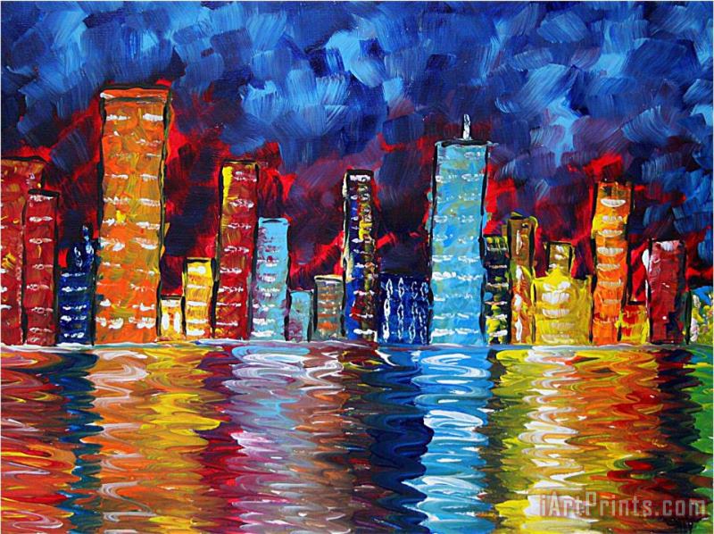 City Nights painting - Megan Aroon Duncanson City Nights Art Print