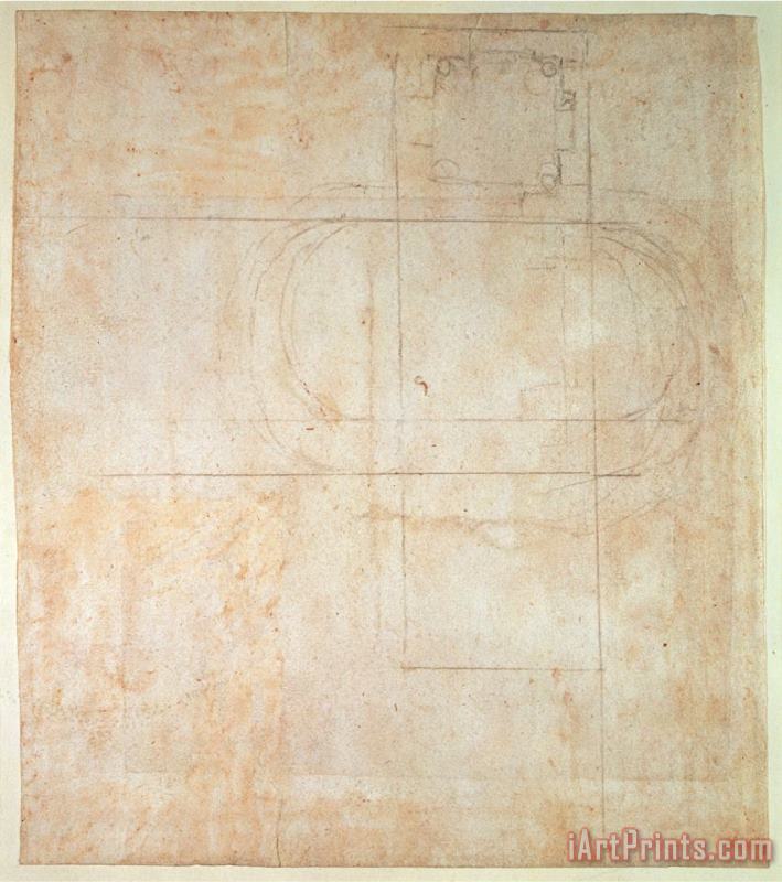 Architectural Drawing Pencil on Paper painting - Michelangelo Buonarroti Architectural Drawing Pencil on Paper Art Print
