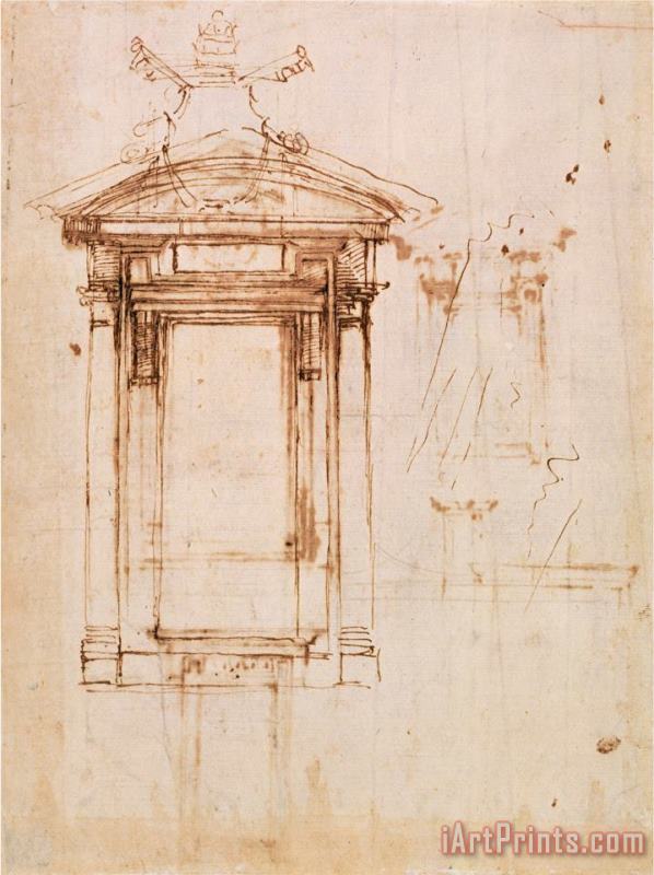 Michelangelo Buonarroti Architectural Study Art Print