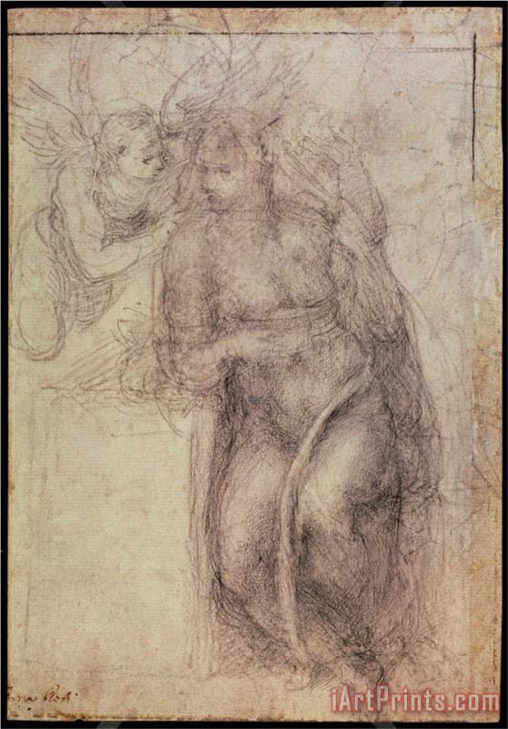 Michelangelo Buonarroti Inv 1895 9 15 516 Recto Art Print