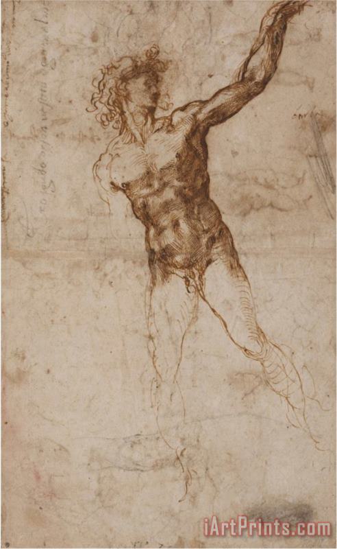 Michelangelo a Youth Beckoning painting - Michelangelo Buonarroti Michelangelo a Youth Beckoning Art Print