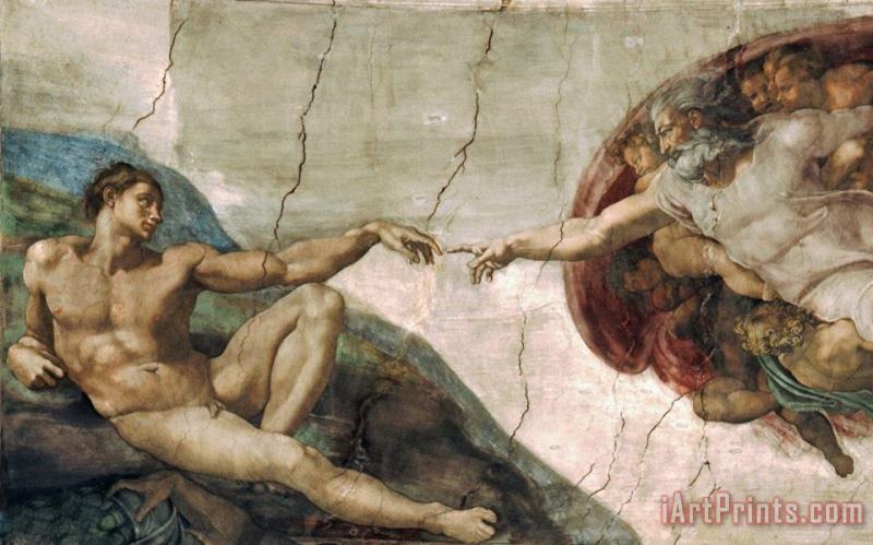 Michelangelo Buonarroti Michelangelo Creation of Adam Art Poster Print Art Painting