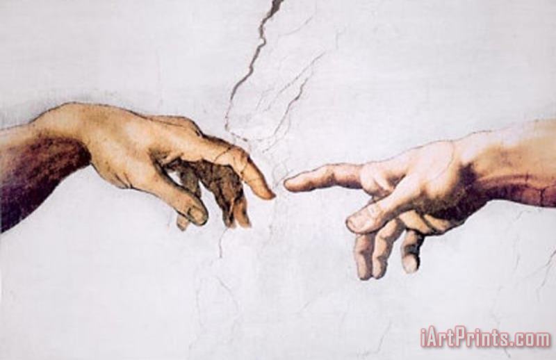 Michelangelo Buonarroti Michelangelo Creation of Adam Inset Art Poster Print Art Print