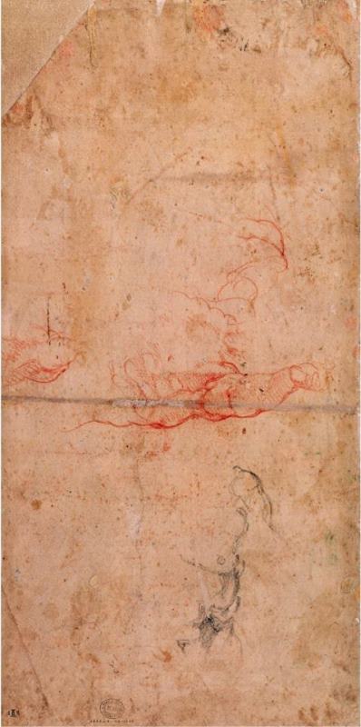 Michelangelo Buonarroti Preparatory Study for The Punishment of Haman Art Painting