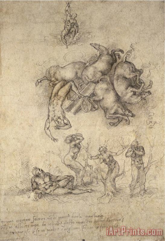 Michelangelo Buonarroti The Fall of Phaeton 1533 Art Print