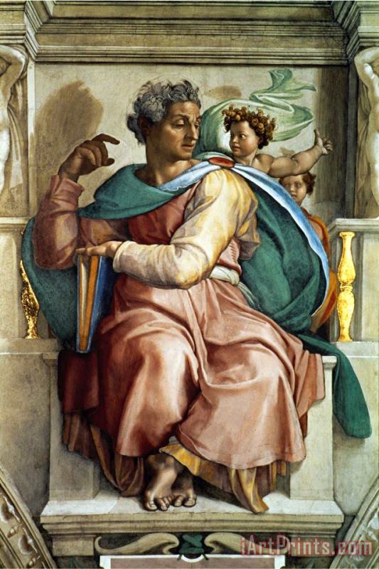 Michelangelo Buonarroti The Sistine Chapel Ceiling Frescos After Restoration The Prophet Isaiah Art Painting