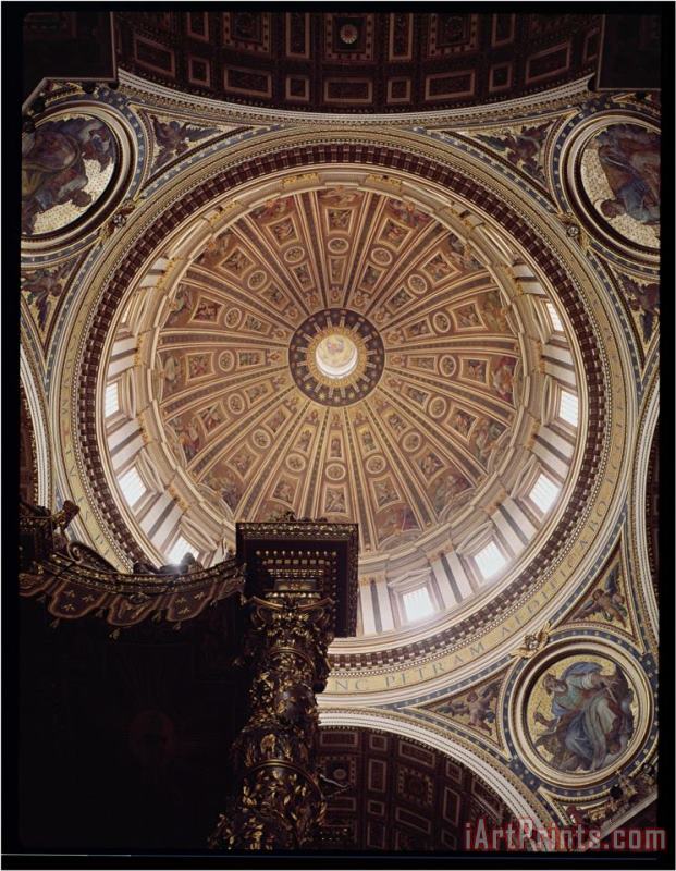 View of The Interior of The Dome Begun by Michelangelo in 1546 And Completed by Domenico Fontana painting - Michelangelo Buonarroti View of The Interior of The Dome Begun by Michelangelo in 1546 And Completed by Domenico Fontana Art Print