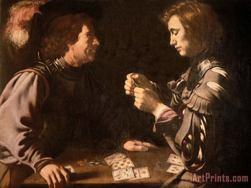 The Gamblers painting - Michelangelo Merisi da Caravaggio The Gamblers Art Print