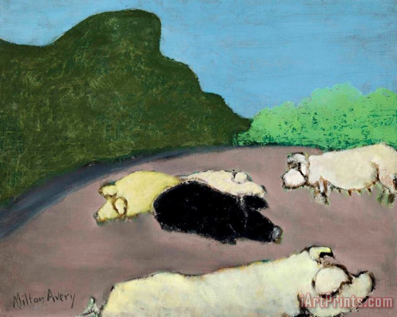 Pigs No. 2, 1939 painting - Milton Avery Pigs No. 2, 1939 Art Print