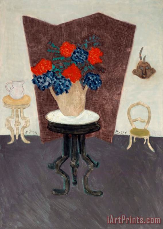 Milton Avery Still Life, Table And Screen, 1943 Art Painting