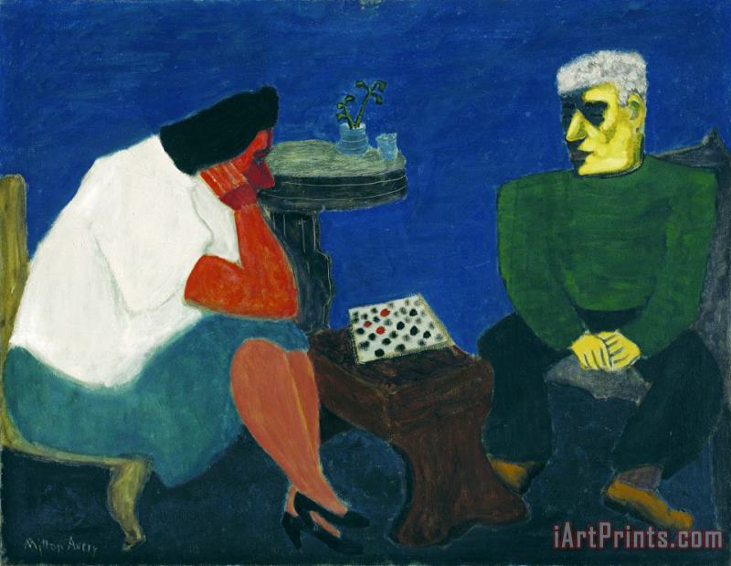 The Checker Players painting - Milton Avery The Checker Players Art Print