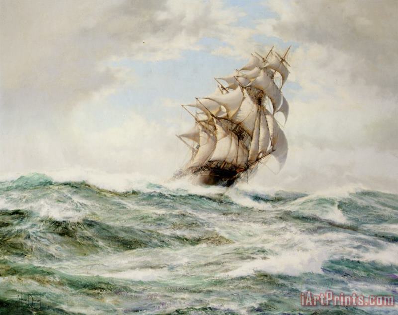 The Sweep Stakers Driving Hard painting - Montague Dawson The Sweep Stakers Driving Hard Art Print