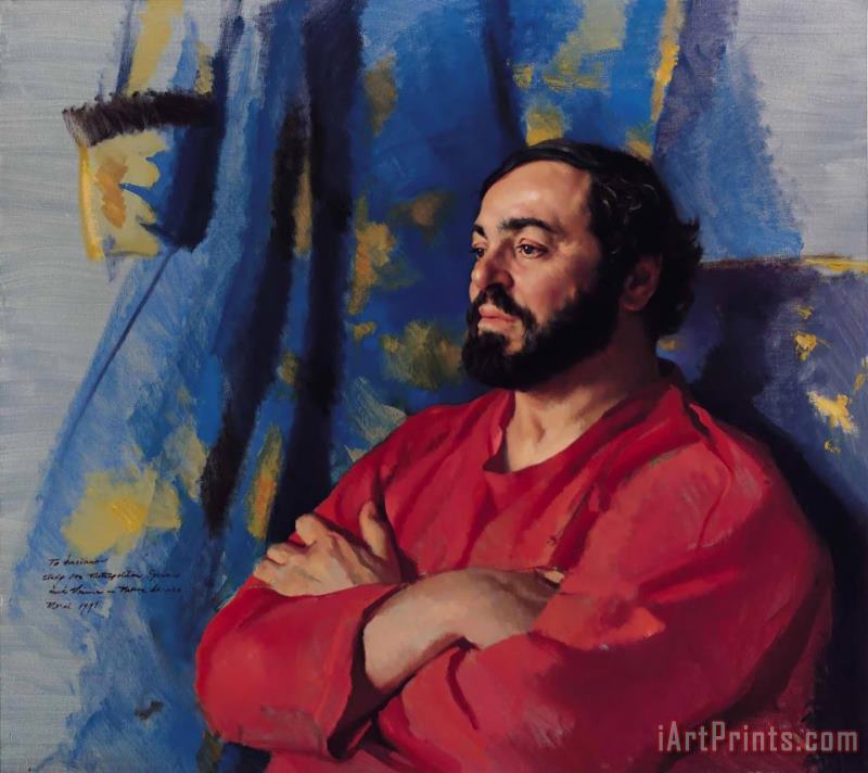 Nelson Shanks Luciano Pavarotti Art Painting