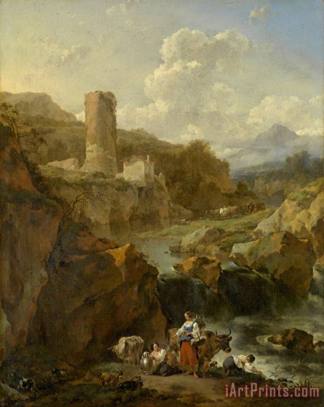 Nicolaes Pietersz Berchem Italian Landscape Art Painting