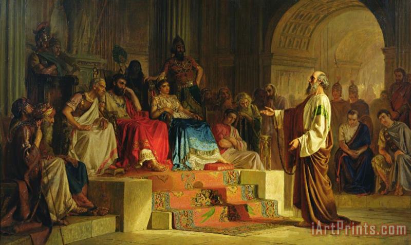 Nikolai K Bodarevski Trial of the Apostle Paul Art Print