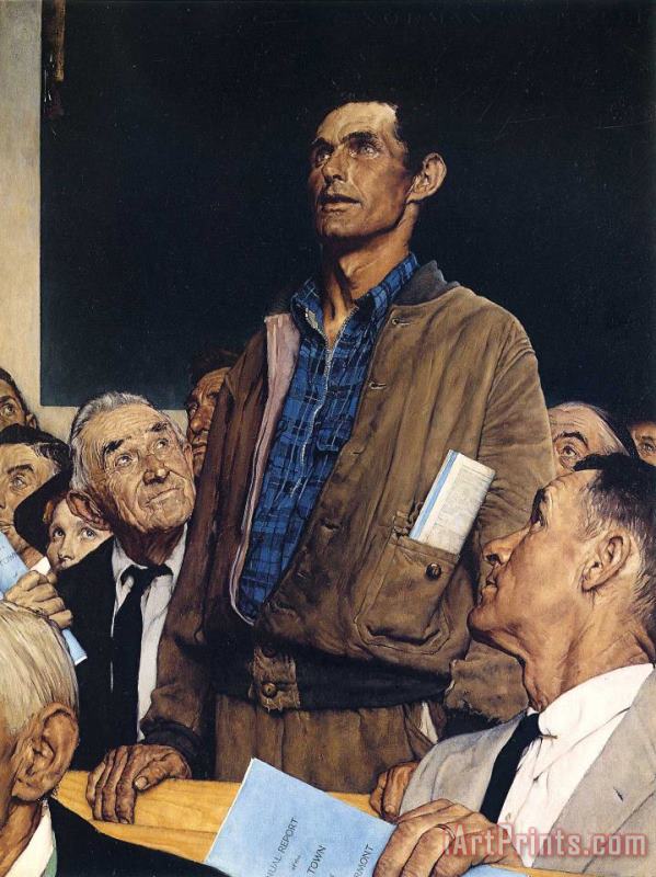 Freedom of Speech 1943 painting - Norman Rockwell Freedom of Speech 1943 Art Print