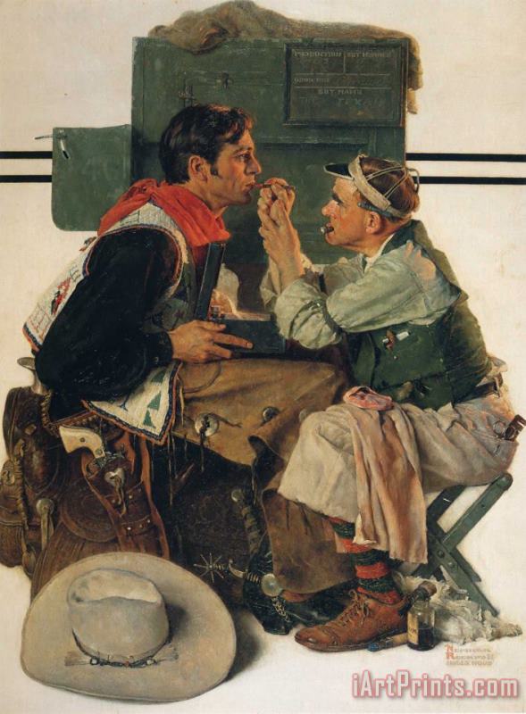 Norman Rockwell Gary Cooper As The Texan 1930 Art Painting