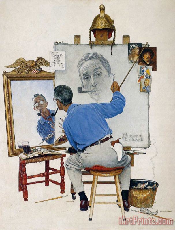Norman Rockwell Self Portrait Art Painting