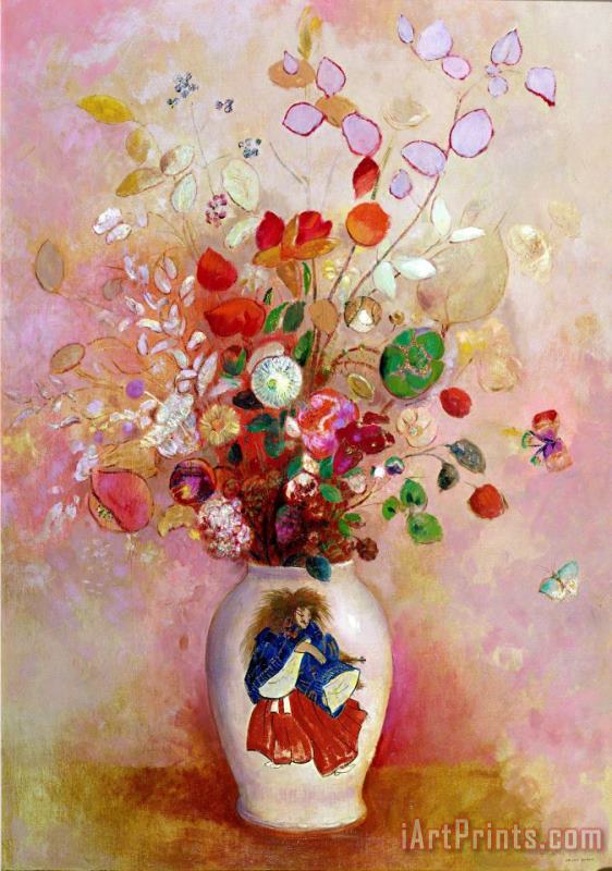 Bouquet Of Flowers In A Japanese Vase painting - Odilon Redon Bouquet Of Flowers In A Japanese Vase Art Print