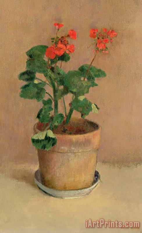 Odilon Redon Geraniums In A Pot Art Painting