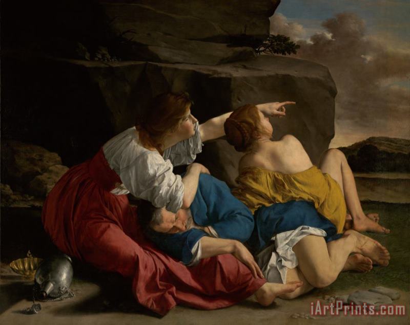 Lot And His Daughters painting - Orazio Gentileschi Lot And His Daughters Art Print