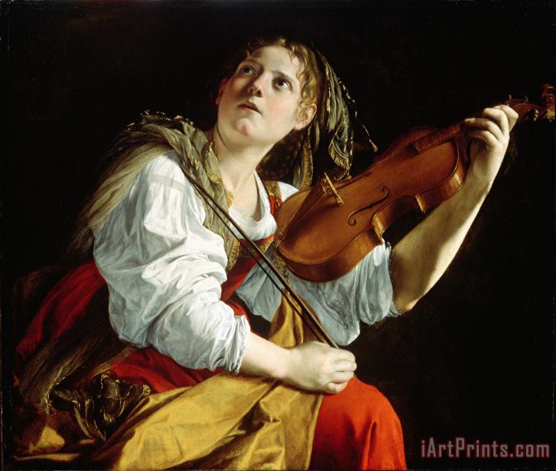 Orazio Gentileschi Young Woman with a Violin Art Print