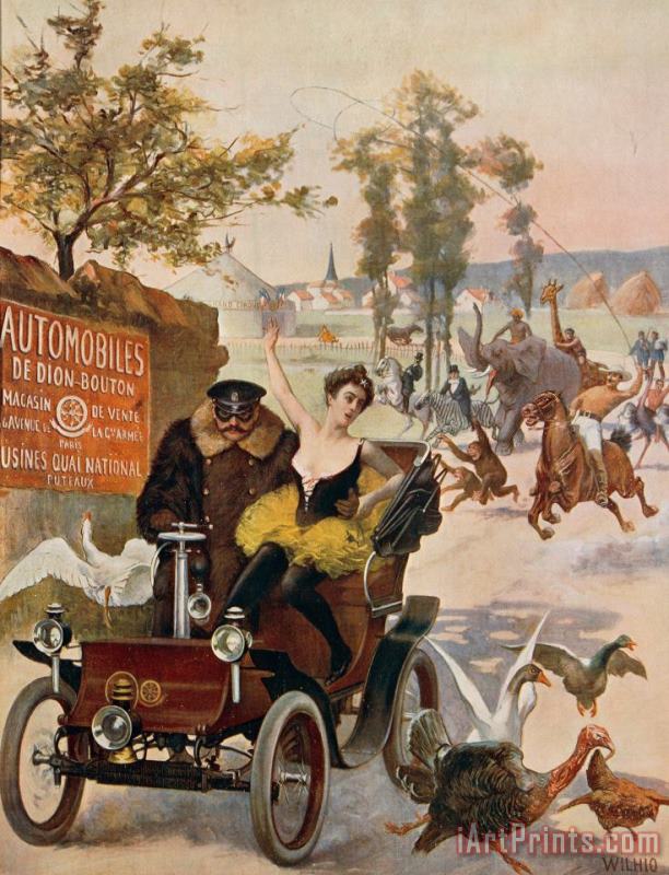 Others Circus Star Kidnapped Wilhio's Poster For De Dion Bouton Cars Art Painting