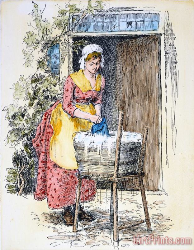 Colonial Laundress painting - Others Colonial Laundress Art Print