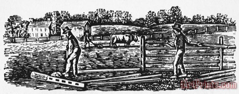 Farming: Almanac Cut painting - Others Farming: Almanac Cut Art Print