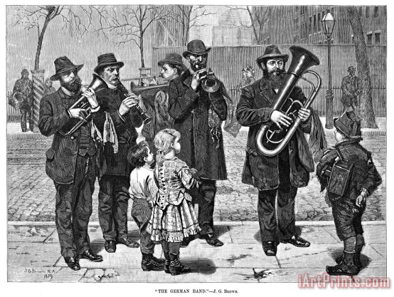 Others German Street Band, 1879 Art Painting
