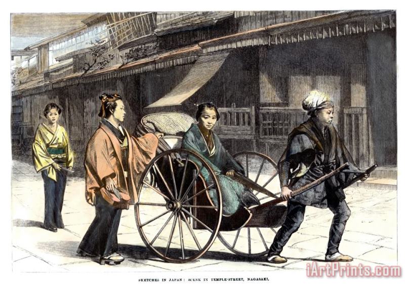 Japan: Rickshaw, 1874 painting - Others Japan: Rickshaw, 1874 Art Print