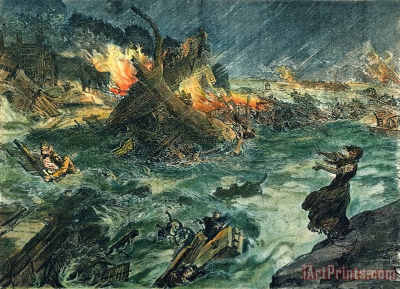 Others Johnstown Flood, 1889 Art Painting