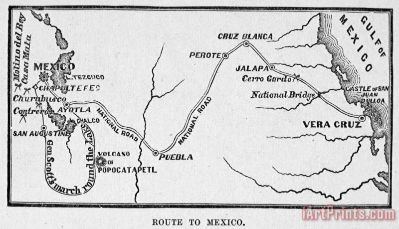 Others MAP: MEXICAN WAR, c1847 Art Painting
