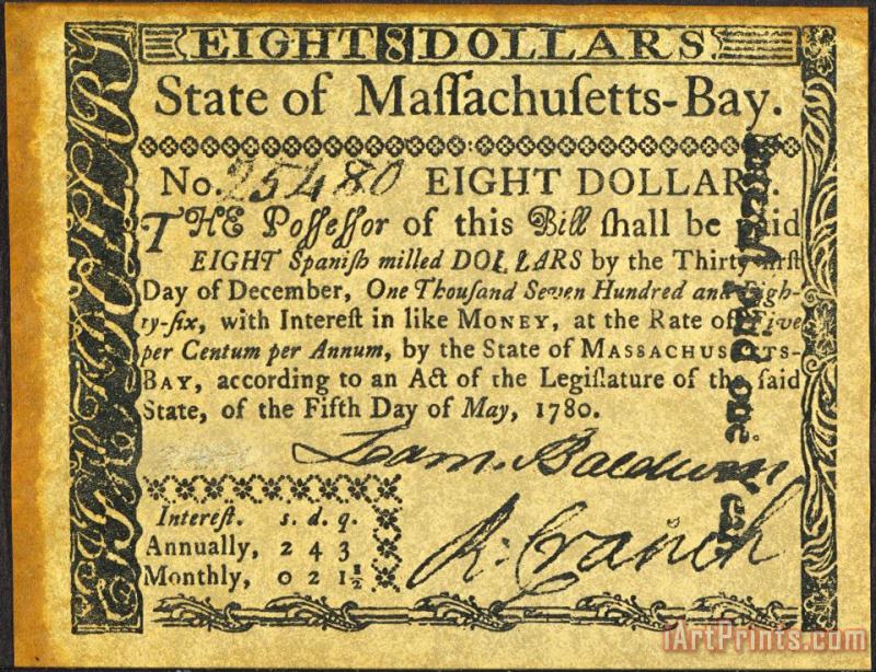 Massachusetts Banknote painting - Others Massachusetts Banknote Art Print
