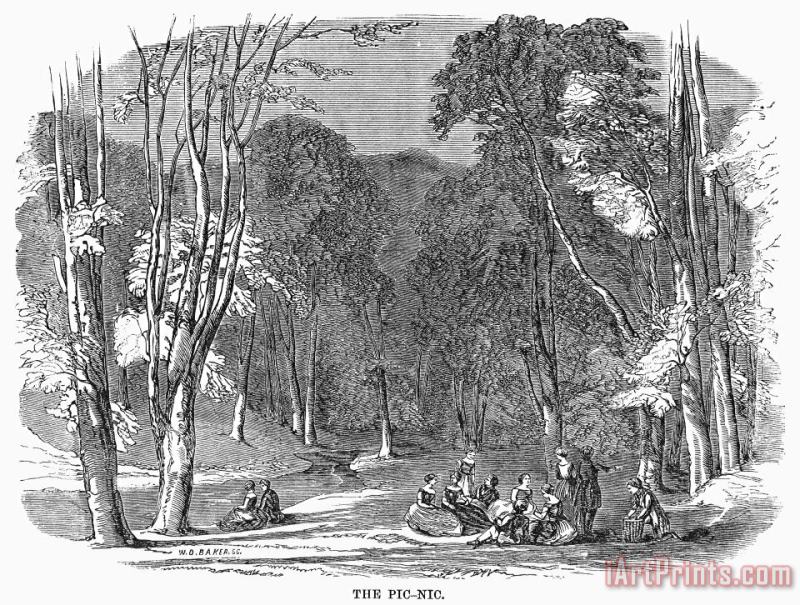 Others PICNIC, 19th CENTURY Art Painting