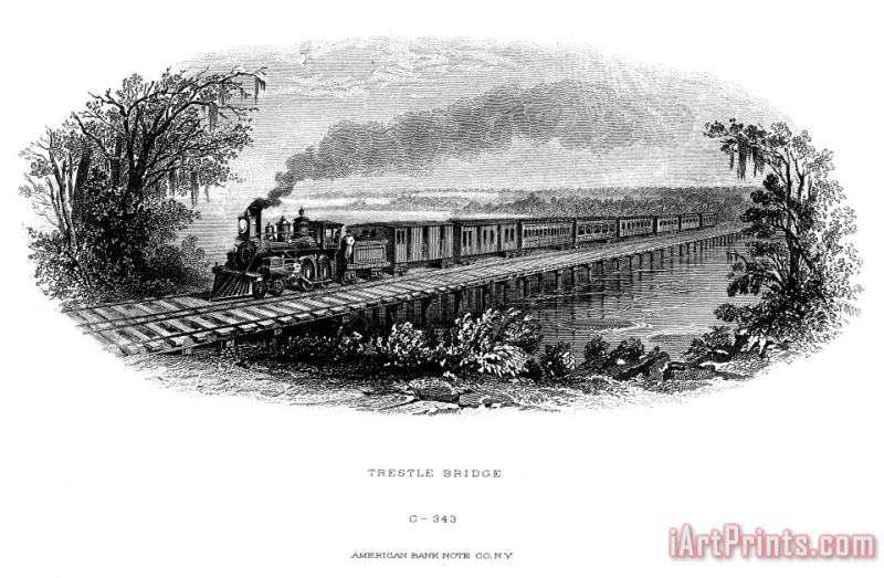 Others RAILROAD BRIDGE, c1870 Art Print