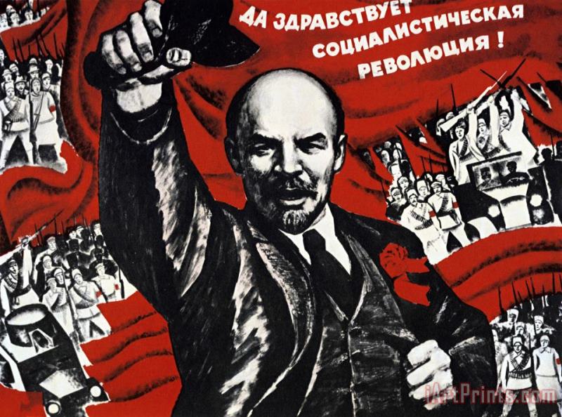 Others Russian Revolution October 1917 Vladimir Ilyich Lenin Ulyanov 1870 1924 Russian Revolutionary Art Print