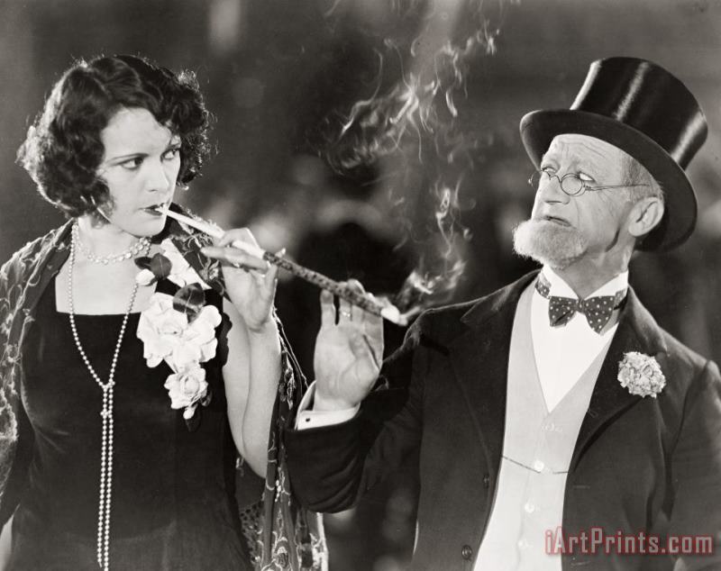 Silent Film Still: Smoking painting - Others Silent Film Still: Smoking Art Print