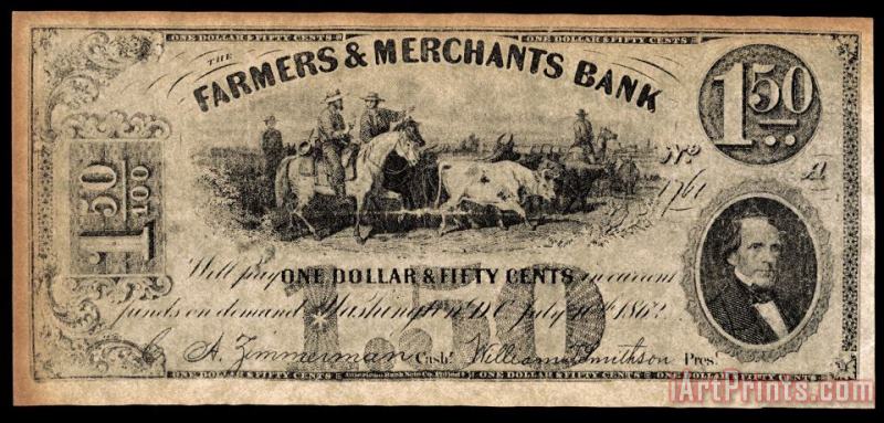 Union Banknote, 1862 painting - Others Union Banknote, 1862 Art Print