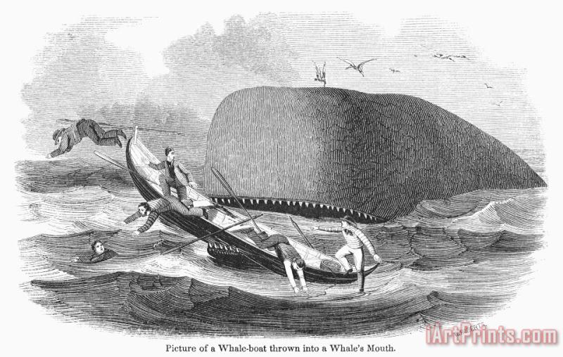 Whaling, 1850 painting - Others Whaling, 1850 Art Print
