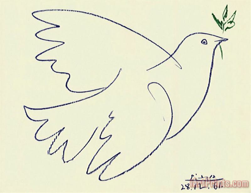 Pablo Picasso Blue Dove Art Painting