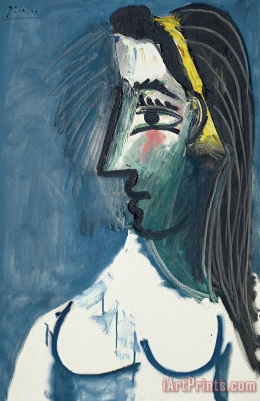 Pablo Picasso Buste De Femme Nue (tete De Profil) Art Painting