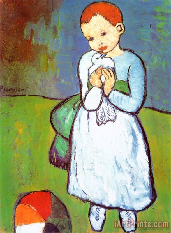 Child with a Dove C 1901 painting - Pablo Picasso Child with a Dove C 1901 Art Print