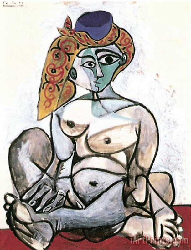 Frau Mit Turban 1955 painting - Pablo Picasso Frau Mit Turban 1955 Art Print