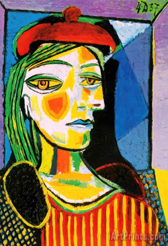 Girl with Red Beret painting - Pablo Picasso Girl with Red Beret Art Print