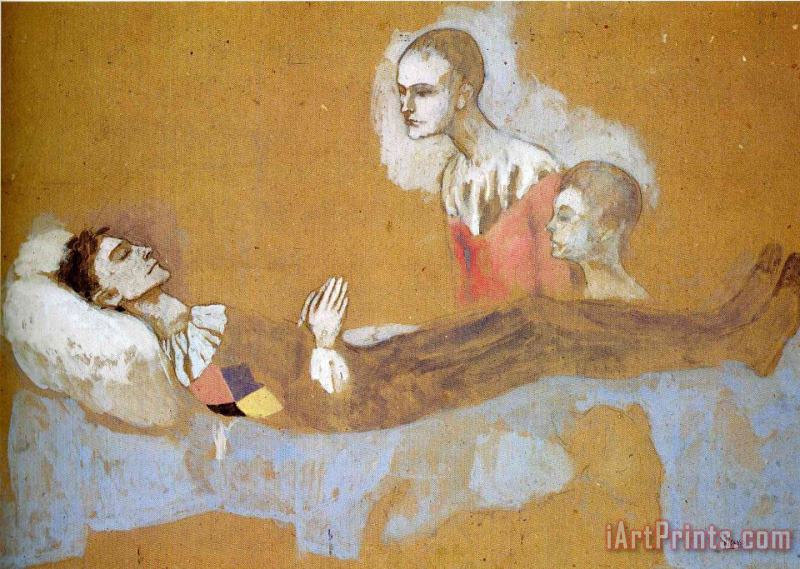 Pablo Picasso Harlequin's Death 1906 Art Painting