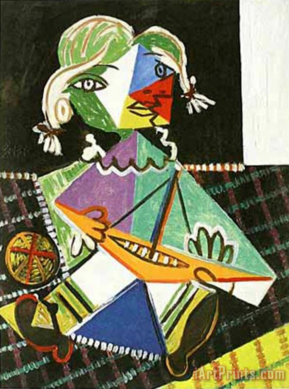 Kleines Maedchen Mit Boot C 1938 painting - Pablo Picasso Kleines Maedchen Mit Boot C 1938 Art Print