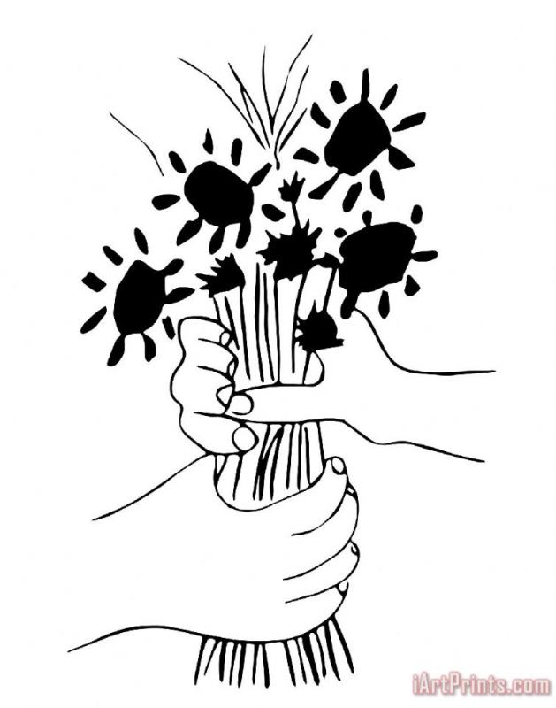 Mains Aux Fleurs painting - Pablo Picasso Mains Aux Fleurs Art Print